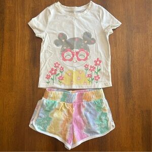 Girls 2-Piece Summer Set | Tie-Dye Shorts w/ Pockets | Size 4–5